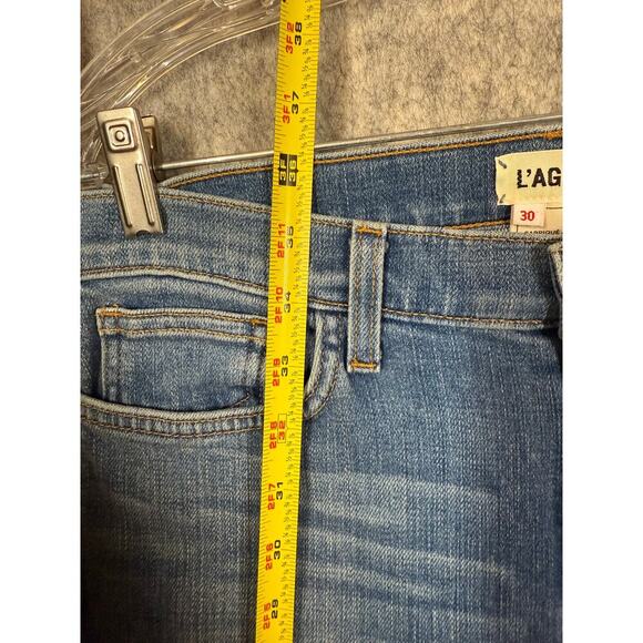 L'AGENCE El Matador High Rise Raw Hem Slim Fit Size 30 Stretch Blue Jeans EUC - Picture 8 of 9